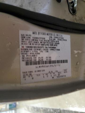 1LNHM81WX3Y672772 - 2003 LINCOLN TOWN CAR EXECUTIVE BEIGE photo 12