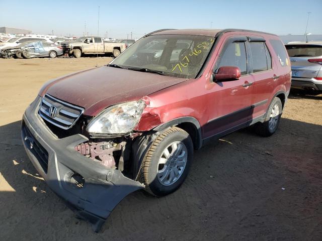 JHLRD78875C059215 - 2005 HONDA CR-V EX MAROON photo 1