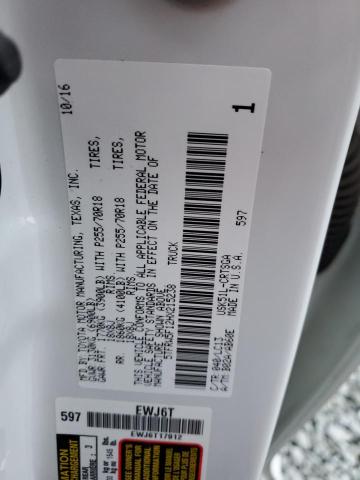 5TFRW5F12HX215238 - 2017 TOYOTA TUNDRA DOUBLE CAB SR/SR5 WHITE photo 12