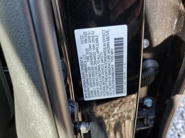 5FNYF8H52NB030478 - 2022 HONDA PASSPORT EXL BLACK photo 12
