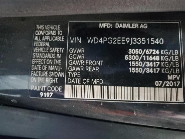 WD4PG2EE9J3351540 - 2018 MERCEDES-BENZ METRIS BLACK photo 13