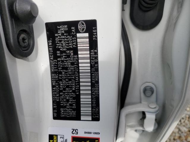4T1G11AK6PU771756 - 2023 TOYOTA CAMRY SE NIGHT SHADE WHITE photo 13
