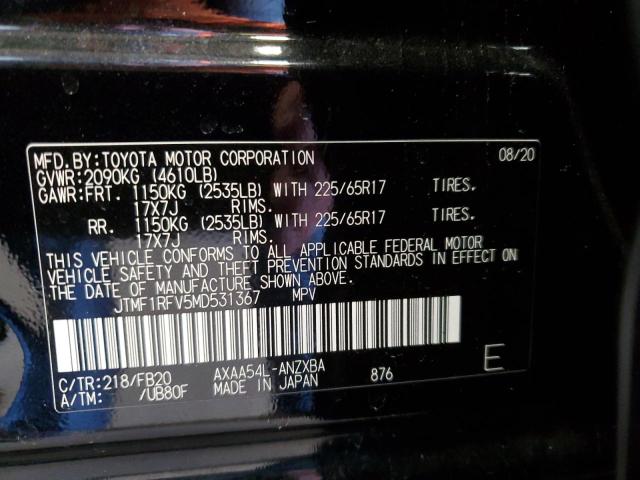 JTMF1RFV5MD531367 - 2021 TOYOTA RAV4 LE BLACK photo 14