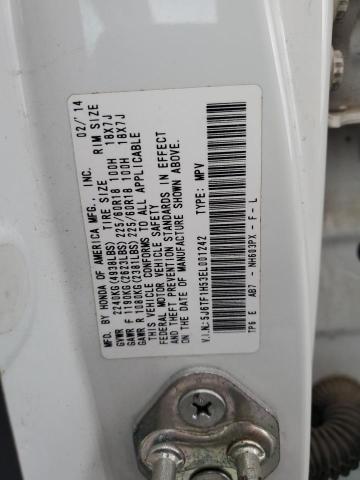 5J6TF1H53EL001242 - 2014 HONDA CROSSTOUR EXL თეთრი ფოტო 12