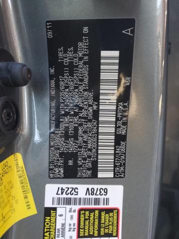 5TDYK3DC6CS184347 - 2012 TOYOTA SIENNA XLE GRAY photo 13