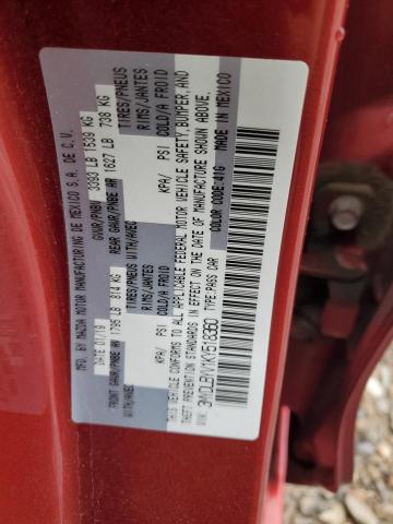 3MYDLBYV1KY518360 - 2019 TOYOTA YARIS L RED photo 12