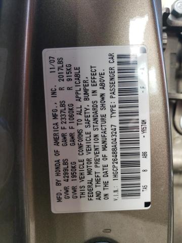 1HGCP26488A043247 - 2008 HONDA ACCORD LXP GOLD photo 12