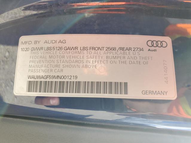 WAUWAGF59MN001219 - 2021 AUDI A5 PREMIUM PLUS 45 BLUE photo 13