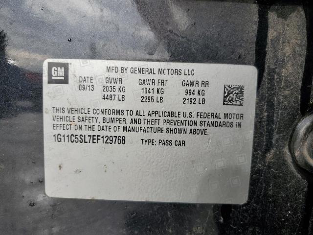 1G11C5SL7EF129768 - 2014 CHEVROLET MALIBU 1LT BLACK photo 12