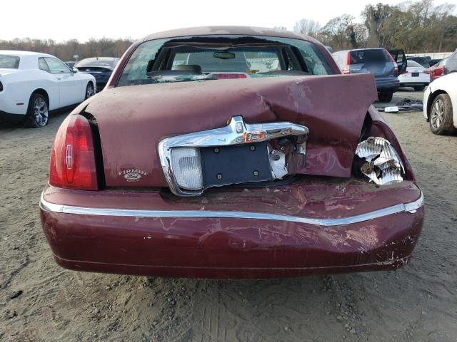 1LNFM81W9WY727742 - 1998 LINCOLN TOWN CAR EXECUTIVE MAROON photo 6