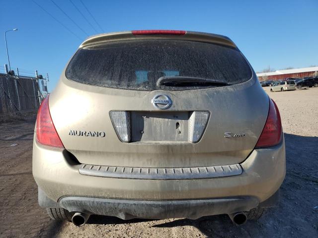 JN8AZ08W76W524646 - 2006 NISSAN MURANO SL GOLD photo 6