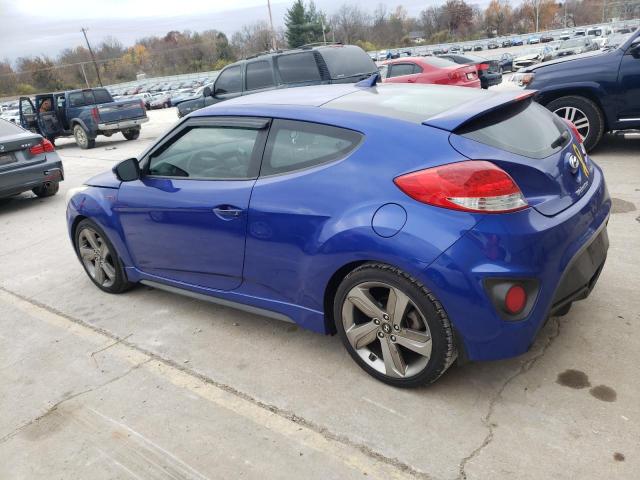 KMHTC6AE0DU175697 - 2013 HYUNDAI VELOSTER TURBO BLUE photo 2