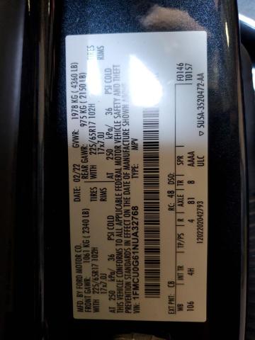 1FMCU0G61NUA32768 - 2022 FORD ESCAPE SE CHARCOAL photo 13