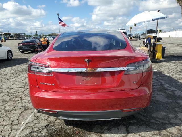 5YJSA1DNXDFP09303 - 2013 TESLA MODEL S RED photo 6