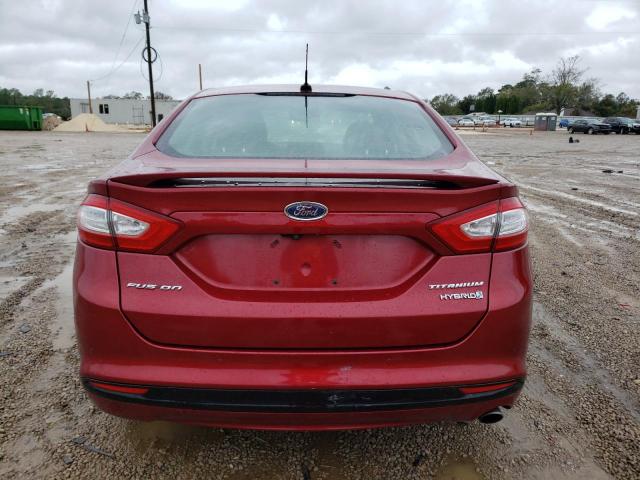 3FA6P0RU7DR295721 - 2013 FORD FUSION TITANIUM HEV RED photo 6