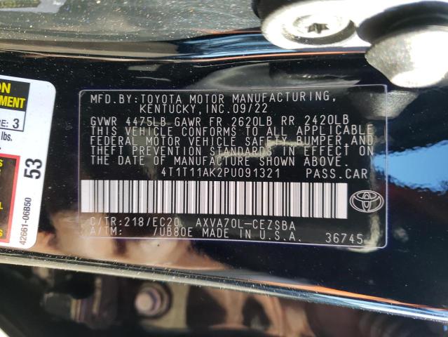 4T1T11AK2PU091321 - 2023 TOYOTA CAMRY SE NIGHT SHADE BLACK photo 12