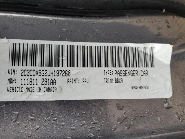 2C3CDXBG2JH197260 - 2018 DODGE CHARGER SXT GRAY photo 12