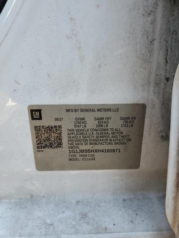 1G1JB5SHXH4165971 - 2017 CHEVROLET SONIC LS თეთრი ფოტო 12