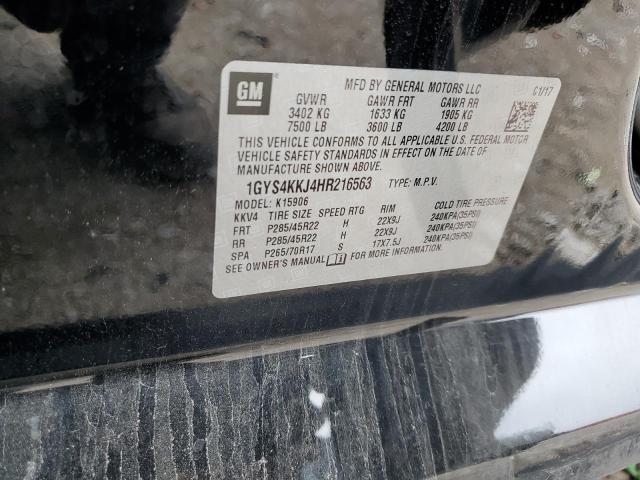 1GYS4KKJ4HR216563 - 2017 CADILLAC ESCALADE ESV PLATINUM შავი ფოტო 14