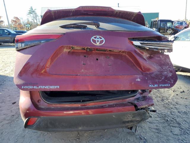 5TDHZRBH8MS127520 - 2021 TOYOTA HIGHLANDER XLE BURGUNDY photo 6