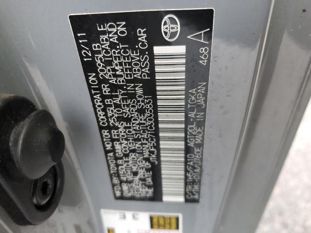 JTKJF5C71C3035831 - 2012 TOYOTA SCION TC 灰色 照片 12