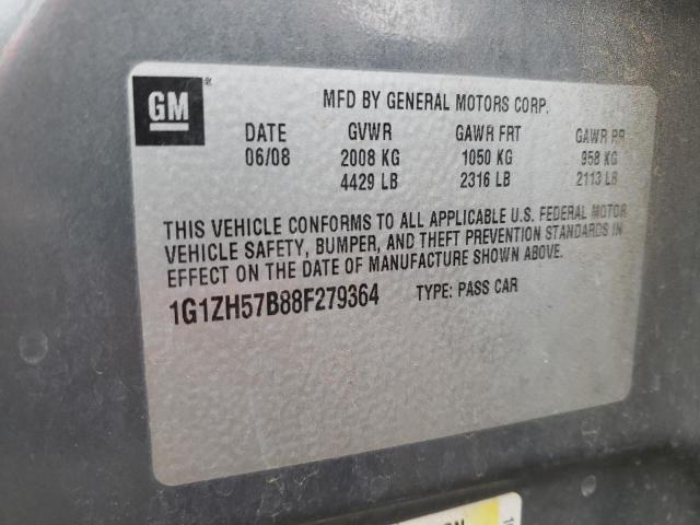 1G1ZH57B88F279364 - 2008 CHEVROLET MALIBU 1LT GRAY photo 12