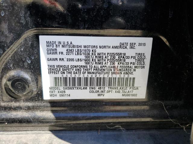 4A4AP4AW0FE051688 - 2015 MITSUBISHI OUTLANDER SE BLACK photo 12