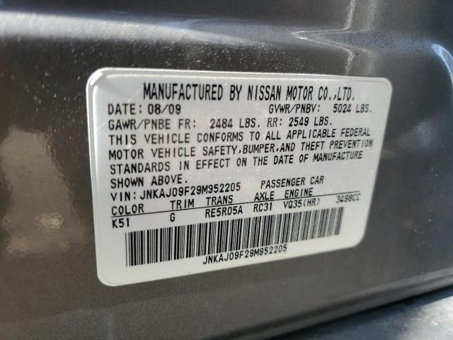 JNKAJ09F29M952205 - 2009 INFINITI EX35 BASE ნაცრისფერი ფოტო 13
