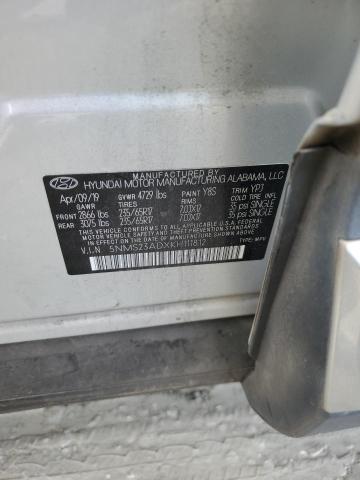 5NMS23ADXKH111812 - 2019 HYUNDAI SANTA FE SE SILVER photo 12