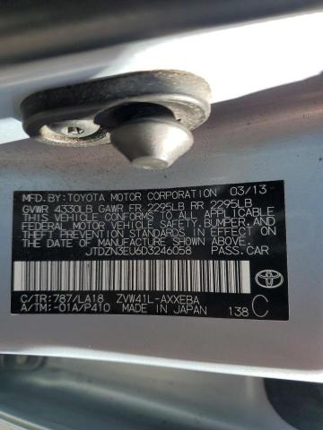 JTDZN3EU6D3246058 - 2013 TOYOTA PRIUS V SILVER photo 12