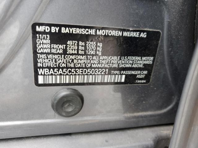 WBA5A5C53ED503221 - 2014 BMW 528 I GRAY photo 12