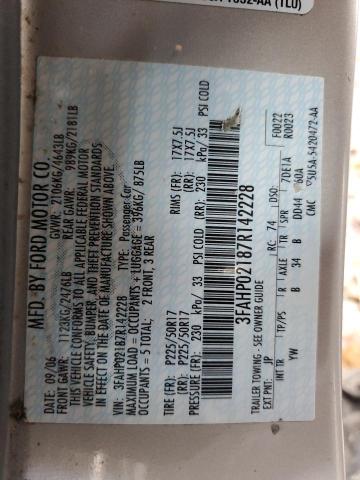 3FAHP02187R142228 - 2007 FORD FUSION 4D SEL SILVER photo 13