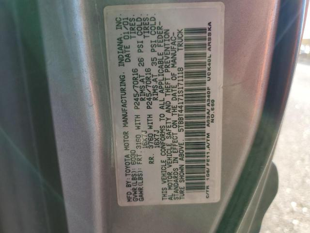 5TBBT44171S171118 - 2001 TOYOTA TUNDRA ACCESS CAB ვერცხლისფერი ფოტო 12