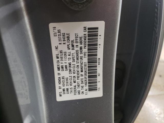 1HGCR3F06GA023901 - 2016 HONDA ACCORD EXL SILVER photo 13