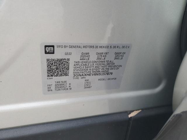 3GNAXHEV6NS157879 - 2022 CHEVROLET EQUINOX LS SILVER photo 13