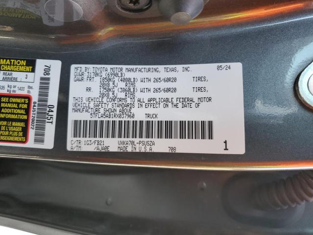 5TFLA5AB1RX037960 - 2024 TOYOTA TUNDRA CREWMAX SR GRAY photo 12