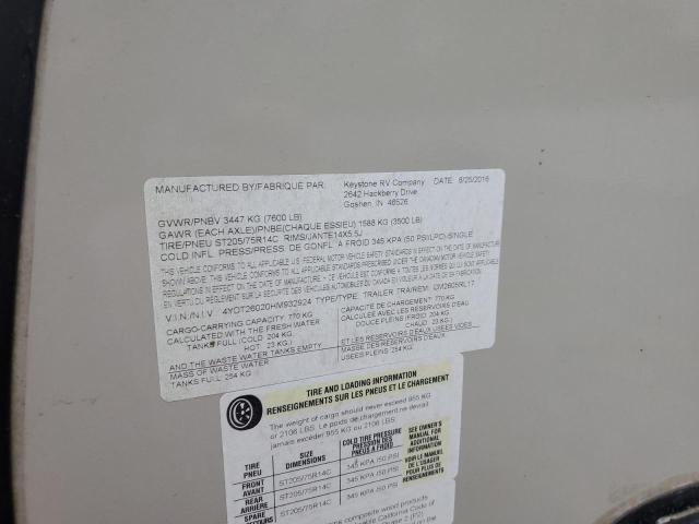 4YDT26020HM932924 - 2017 COLEMAN CAMPER TWO TONE photo 10