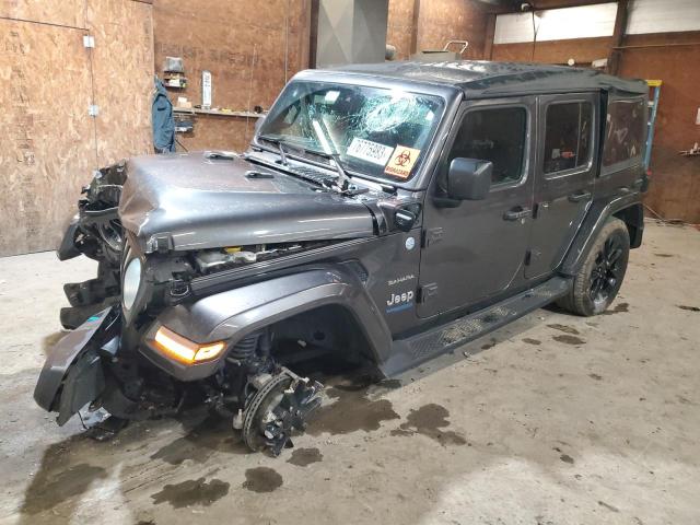 1C4JJXP68NW278234 - 2022 JEEP WRANGLER U SAHARA 4XE CHARCOAL photo 1
