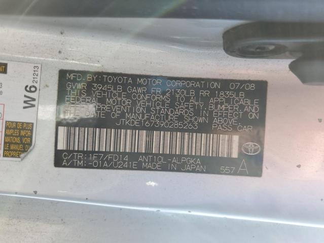 JTKDE167390285263 - 2009 TOYOTA SCION TC ვერცხლისფერი ფოტო 12