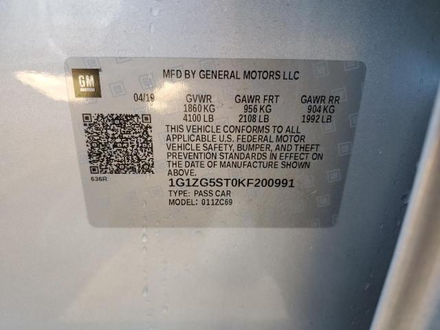 1G1ZG5ST0KF200991 - 2019 CHEVROLET MALIBU RS SILVER photo 13