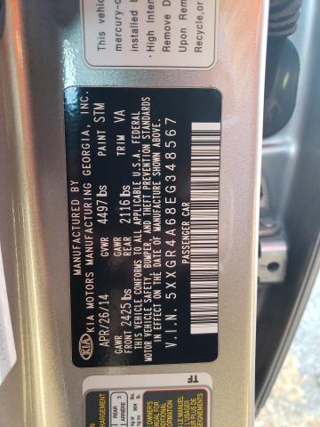 5XXGR4A68EG348567 - 2014 KIA OPTIMA SX SILVER photo 13