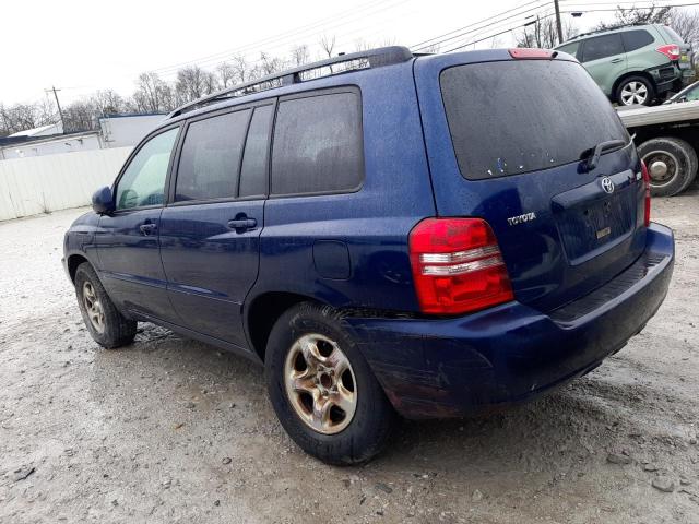 JTEGD21AX30052807 - 2003 TOYOTA HIGHLANDER BLUE photo 2