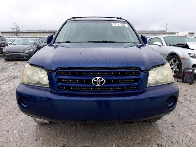 JTEGD21AX30052807 - 2003 TOYOTA HIGHLANDER BLUE photo 5