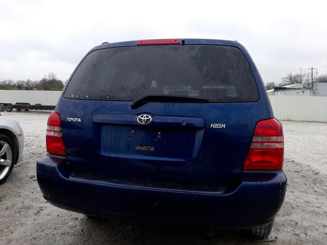 JTEGD21AX30052807 - 2003 TOYOTA HIGHLANDER BLUE photo 6