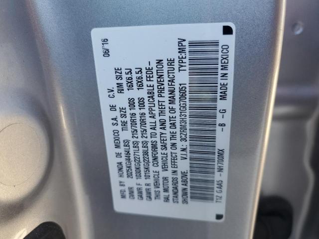 3CZRM3H31GG706051 - 2016 HONDA CR-V LX SILVER photo 13