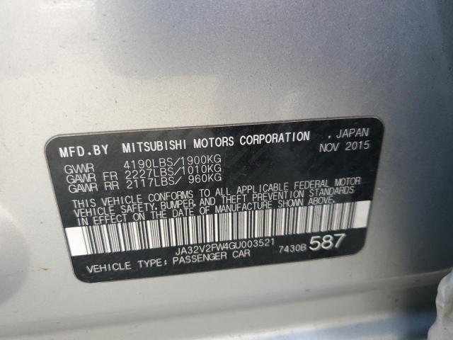 JA32V2FW4GU003521 - 2016 MITSUBISHI LANCER ES SILVER photo 12