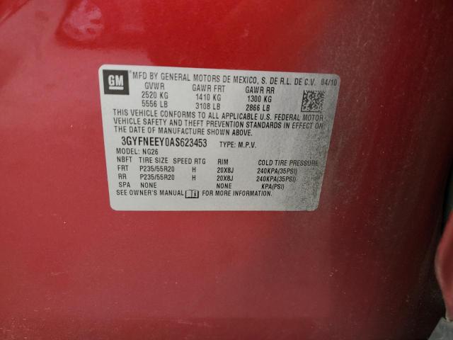 3GYFNEEY0AS623453 - 2010 CADILLAC SRX PERFORMANCE COLLECTION Қызыл фото 13