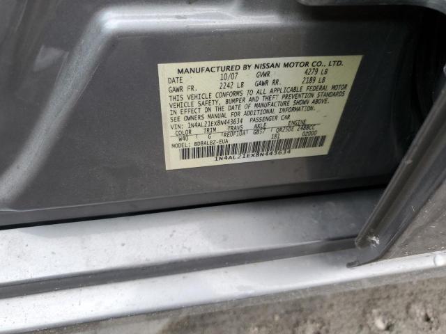 1N4AL21EX8N443634 - 2008 NISSAN ALTIMA 2.5 GRAY photo 13