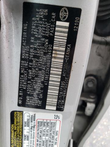 4T1BE32K06U104690 - 2006 TOYOTA CAMRY LE SILVER photo 12