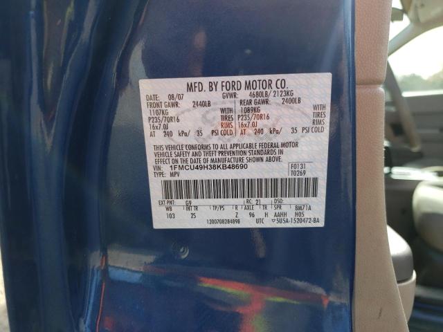 1FMCU49H38KB48690 - 2008 FORD ESCAPE HEV BLUE photo 12